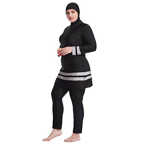 keepmore Talla Grande Traje de baño Mujer - Musulman Modesto Burkini Trajes de baño Islámico Kaftan Ropa de Playa con Hijab de natación