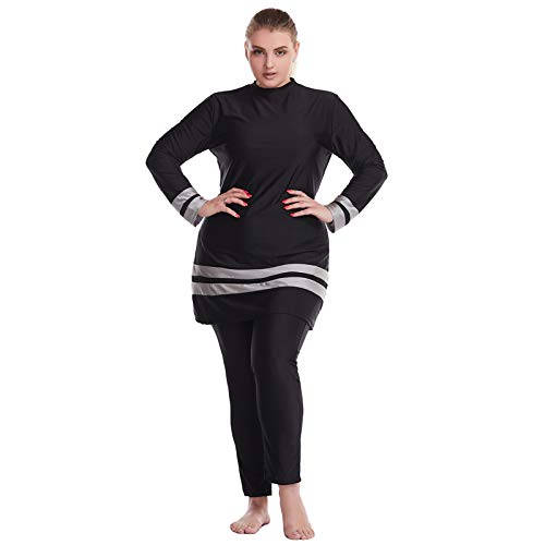 keepmore Talla Grande Traje de baño Mujer - Musulman Modesto Burkini Trajes de baño Islámico Kaftan Ropa de Playa con Hijab de natación