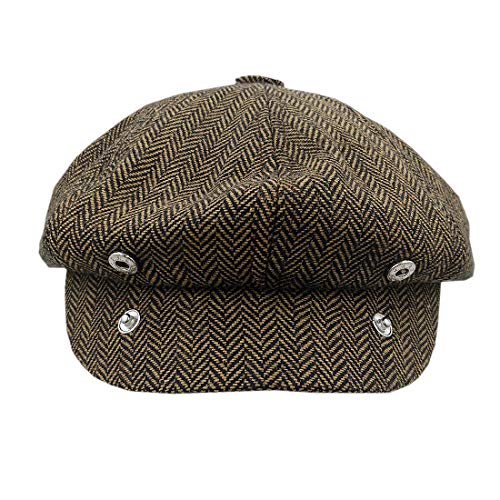 KeepSa Newsboy Casquillo Plano Sombreros Baker Boy Gorras - 8 Panel Peaky Herringbone Tweed Gatsby Hat Ivy Irish Cap para Hombres y Mujeres, Ajuste 56~61cm
