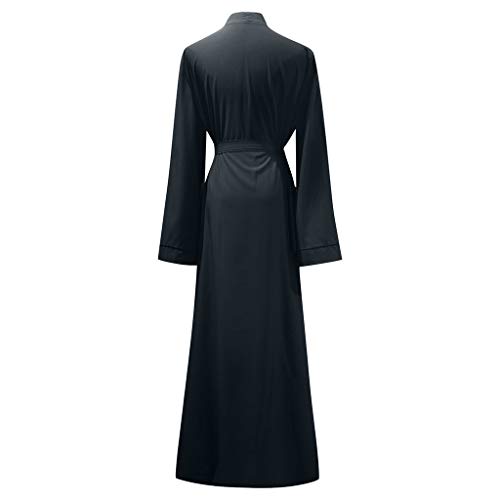 KEERADS- - Vestido para mujer, elegante, de verano, musulmana, estampado islámico, multicolor Negro L