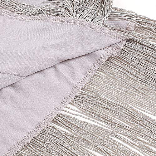 keland Vestido de Traje de Gatsby con Flecos y Flecos con Flecos y Flecos para Mujer (Blanco, S)