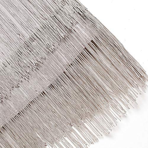 keland Vestido de Traje de Gatsby con Flecos y Flecos con Flecos y Flecos para Mujer (Blanco, S)