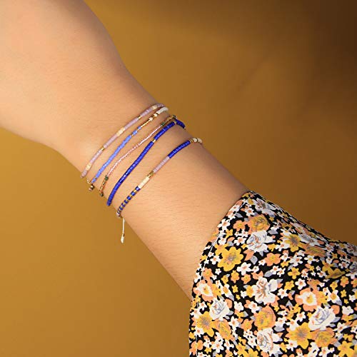 KELITCH Nuevo Miyuki Cristal Mezclado Pulsera Mano Pulseras Tejidas Para La Amistad Para Chicas Adolescentes (Púrpura)