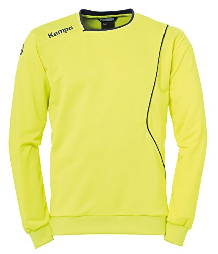 Kempa Curve Jersey De Entrenamiento, Hombre, Amarillo Fluor/Azul Deep, M