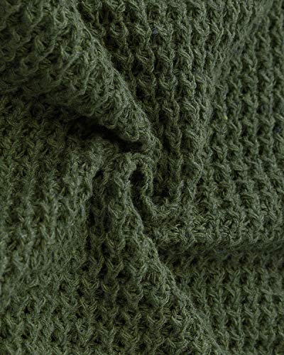 kenoce Jersey Mujer Jersey de Cuello Alto Mujer Jersey Grueso Pullover Jersey Jersey Dobladillo Asimétrico D-Verde Militar M