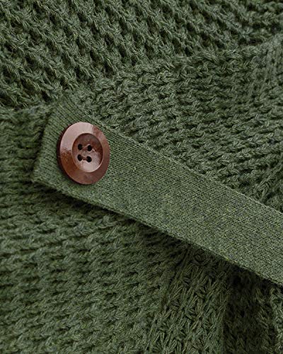 kenoce Jersey Mujer Jersey de Cuello Alto Mujer Jersey Grueso Pullover Jersey Jersey Dobladillo Asimétrico D-Verde Militar M