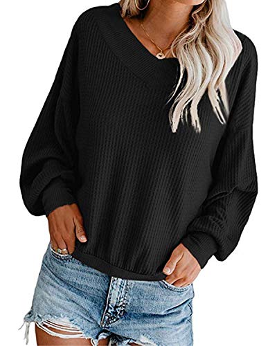 kenoce Jersey Mujer Otoño Suéter Fuera del Hombro Oversize Ancho Tejer Sueter Oversize Pullover Mujer Manga Larga Casual Suelto Blusa G-Nergo S