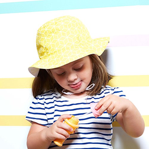 Ki ET LA - Gorro anti-UV upf 50 + – Modelo Cubik Sun reversible - 100% algodón Oeko-tex - 6-12 meses