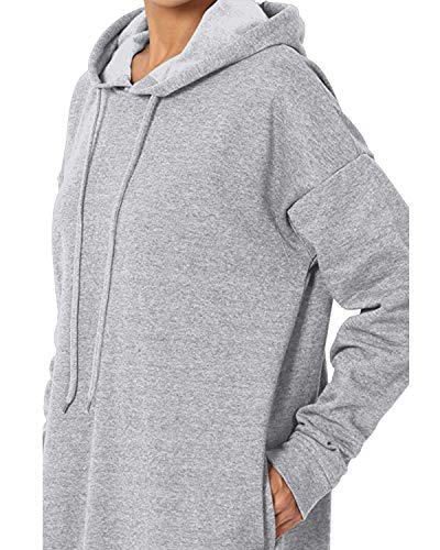 Kidsform Sudadera con Capucha para Mujer Hoodie Mujer Sudadera con Capucha de Otoño Sudadera con Bolsillo Sweatshirt Mujer D-Gris S
