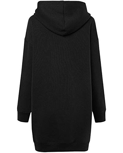 Kidsform Sudadera con Capucha para Mujer Hoodie Mujer Sudadera con Capucha de Otoño Sudadera con Bolsillo Sweatshirt Mujer D-Negro M