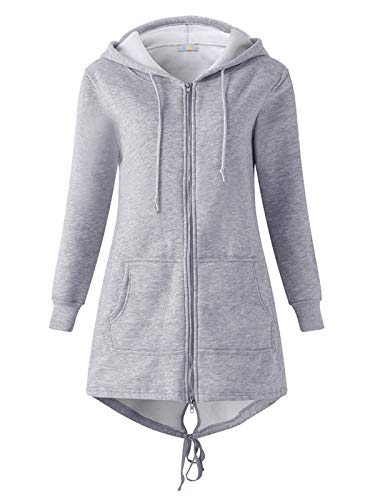 Kidsform Sudadera con Capucha para Mujer Sudadera con Capucha de Otoño Sudadera con Bolsillo Hoodie E-Gris M