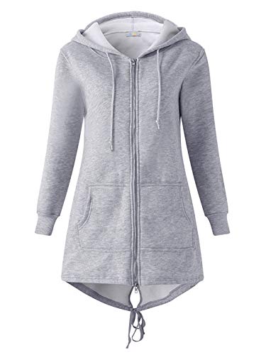 Kidsform Sudadera con Capucha para Mujer Sudadera con Capucha de Otoño Sudadera con Bolsillo Hoodie E-Gris XL