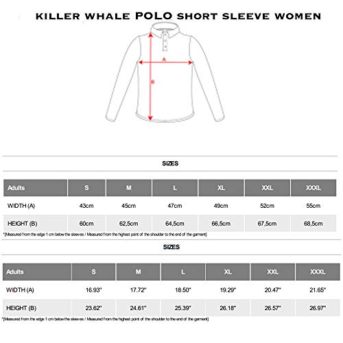 Killer Whale Camiseta Polo Mujer Original Manga Corta Basica (Rojo, L)