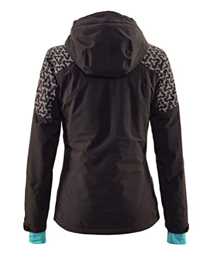Killtec Chaqueta funcional Savognin Wmn Ski Jckt B para mujer con capucha desmontable y paranieves., Mujer, Chaqueta funcional con capucha desmontable y paranieves., 36128-000, Negro , 46