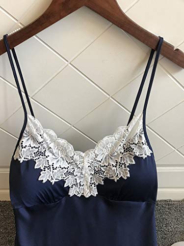 KIMODO Ropa de Dormir de satén Mujeres Damas Ropa de Dormir Camisón Lencería Sexy con Almohadillas en el Pecho Sin Espalda para Verano Fiesta