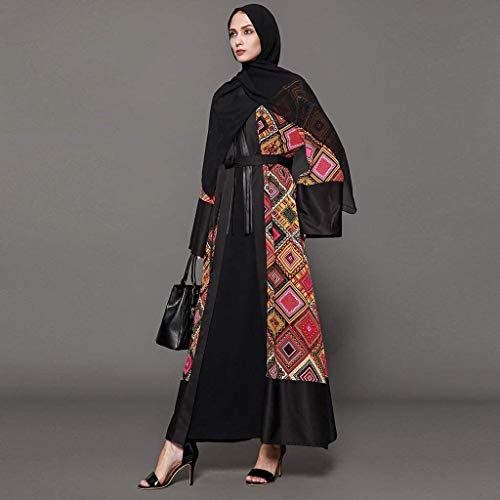 Kimono Traje Musulmán Musulmanes Abaya Dubai Árabe Vestimenta Árabe Islámica India Vida de la Moda Turca De Vestimenta Casual De Noche del Vestido Caftán Vestido Una Línea V Vestido De Cuello Señoras