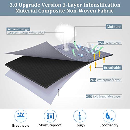 king do way Bolsa de Almacenamiento de Ropa de Gran Capacidad con Asa Reforzada y Compartimiento, Organizador Plegable y Transpirable para el Armario con Ventana Clara 60x43x35cm (Gris, 4PCS)