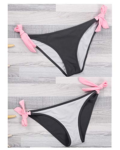 KISSLACE Bikini de dos piezas para mujer, con copas push-up, acolchado, con aros, estilo bandeau. Z rosa. XL