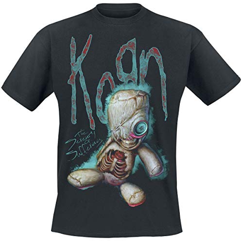 Korn New Doll Hombre Camiseta Negro M, 100% algodón, Regular