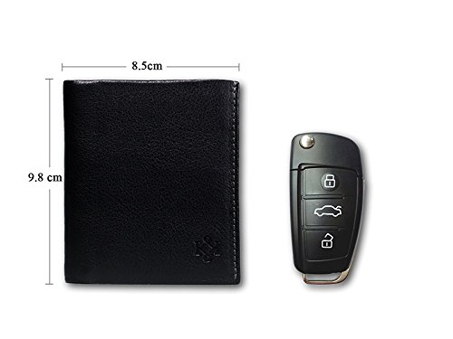 KOSETI - Cartera Hombre Negra | Tarjetero, Billetero, Monedero | Fabricada en España | Piel de Vacuno Autentica | Premium | 12 Tarjetas | Protección RFID y NFC | Realizada por Artesanos de Ubrique