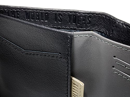 KOSETI - Cartera Hombre Negra | Tarjetero, Billetero, Monedero | Fabricada en España | Piel de Vacuno Autentica | Premium | 12 Tarjetas | Protección RFID y NFC | Realizada por Artesanos de Ubrique