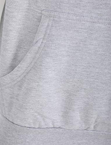 Kratos Attire - Sudadera con capucha para hombre y mujer, de color liso, diseño con bolsillo de canguro, ajuste informal y corte entallado. Gris gris L