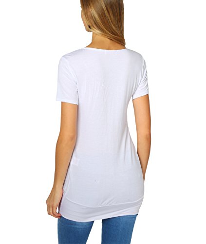 KRISP 5079-WHT-08, Camiseta Larga Manga Corta Talla Grande Básica, Blanco, 36