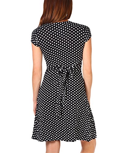 KRISP 6488-BLK-20, Vestido Corto Fruncido Busto, Negro (6488), 48