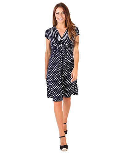 KRISP 6488-NVY-12, Vestido Corto Fruncido Busto, Azul Marino (6488), 40