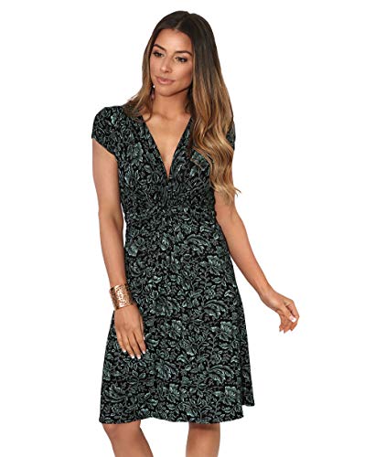 KRISP 6610-TURBLK-08 (Vestido Corto Fruncido)