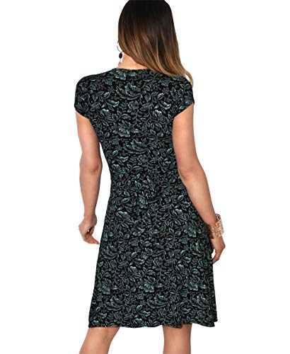 KRISP 6610-TURBLK-16 (Vestido Corto Fruncido)