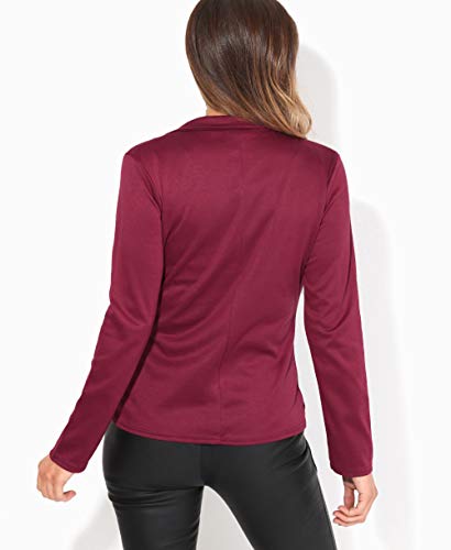 KRISP Chaqueta Mujer Vestir Casual Elegante Básica Blazer Talla Grande Traje Manga Larga Joven, (Granate (3558), 46 EU (18 UK)), 3558-WIN-18