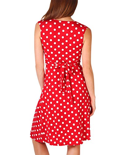 KRISP Mujer Vestifo Corto Lunares Juvenil (6147-REDWHT-14)