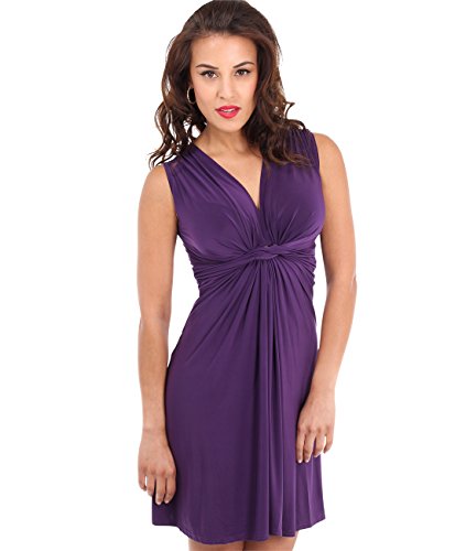 KRISP Vestido Corto Fruncido (9354-PUR-08)