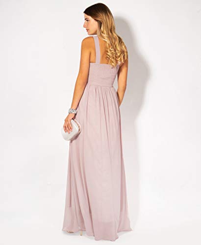 KRISP Vestido Fiesta Largo Dama de Honor Corte Imperio Invitada Boda Tallas Grandes Elegante Madrina Ceremonia, Topo (3577), 48, 3577-TAU-20