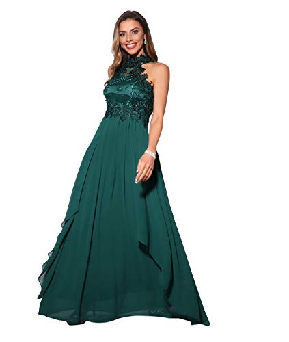 KRISP Vestido Fiesta Largo Dama de Honor Corte Imperio Invitada Boda Tallas Grandes Elegante Madrina Ceremonia, (Verde Oscuro (4812), 48 EU (20 UK)), 4812-DKGRN-20
