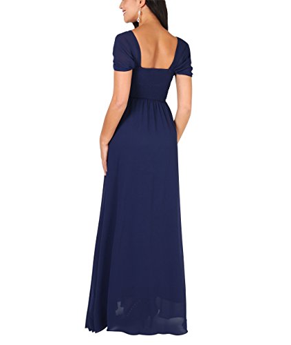 KRISP Vestido Fiesta Largo Talla Grande Boda Elegante Plisado Noche, (Azul Marino (4815), 42 EU (14 UK)), 4815-NVY-14, Azul Marino (4815), 42 EU (14 UK), 4815-NVY-14