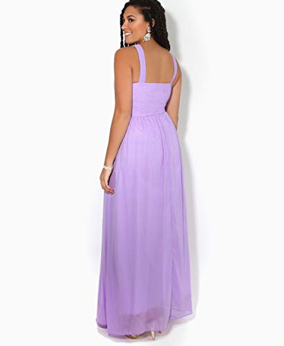 KRISP Vestido Fiesta Largo Talla Grande Boda Elegante Plisado Noche, Lila (3500), 46 EU (18 UK), 3500-LIL-18