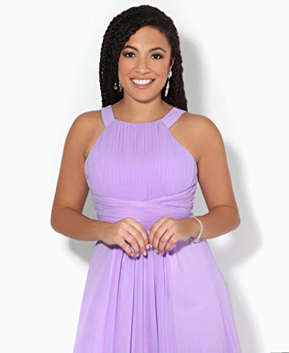KRISP Vestido Fiesta Largo Talla Grande Boda Elegante Plisado Noche, Lila (3500), 46 EU (18 UK), 3500-LIL-18