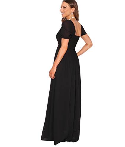 KRISP Vestido Fiesta Largo Talla Grande Boda Elegante Plisado Noche, (Negro (4815), 36 EU (08 UK)), 4815-BLK-08, Negro (4815), 36 EU (08 UK), 4815-BLK-08