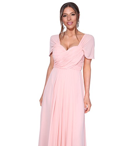 KRISP Vestido Fiesta Largo Talla Grande Boda Elegante Plisado Noche, (Rosa (4815), 46 EU (18 UK)), 4815-PNK-18, Rosa (4815), 46 EU (18 UK), 4815-PNK-18