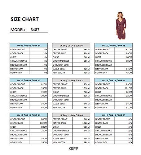 KRISP Vestido Moda Mujer Fruncido, Azul Marino (6487), 46, 6487-NVY-18