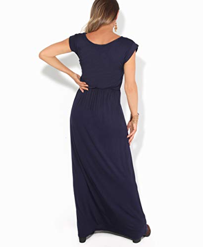 KRISP Vestido Mujer Tallas Grandes Largo Barato Casual Ibicenco De Día Ropa Hippie Online Ofertas, (Azul Marino (3269), 36 EU (08 UK)), 3269-NVY-08