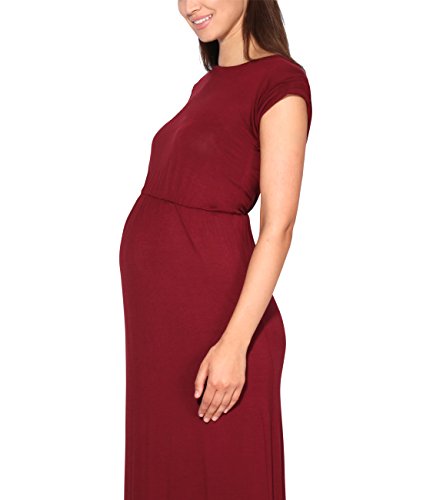 KRISP Vestido Mujer Tallas Grandes Largo Barato Casual Ibicenco De Día Ropa Hippie Online Ofertas, (Burdeos (3269), 48 EU (20 UK)), 3269-WIN-20