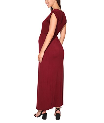 KRISP Vestido Mujer Tallas Grandes Largo Barato Casual Ibicenco De Día Ropa Hippie Online Ofertas, (Burdeos (3269), 48 EU (20 UK)), 3269-WIN-20