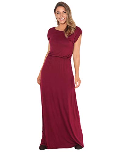 KRISP Vestido Mujer Tallas Grandes Largo Barato Casual Ibicenco De Día Ropa Hippie Online Ofertas, (Burdeos (3269), 48 EU (20 UK)), 3269-WIN-20