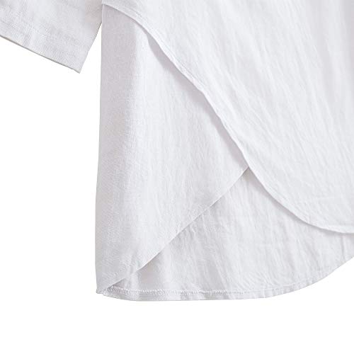 KSUA Uniforme de Artes Marciales para Mujer Ropa de Kung Fu Ropa de algodón Tai Chi Traje de Ejercicio con Mangas de Tres Cuartos, EU S/Etiqueta M