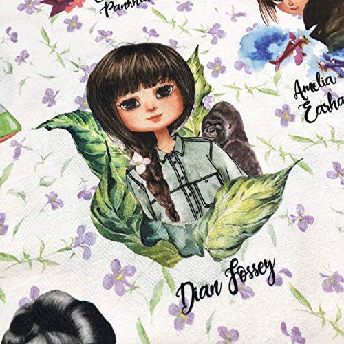 Kt KILOtela Tela por Metros de loneta Estampada Digital - Half Panamá 100% algodón - Ancho 280 cm | Pioneras (Pioneras - Virgina 1, Largo a elección de 70 en 70 cm (x 280 cm Ancho))