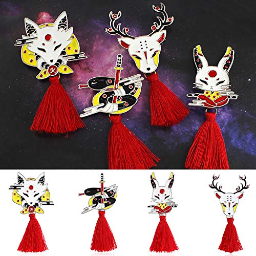 Kuizhiren1 - Broche de moda, esmaltado, unisex, ciervo, zorro, conejo, borla, chaleco vaquero, insignia de joyería 1#