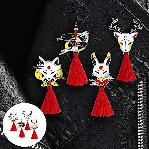 Kuizhiren1 - Broche de moda, esmaltado, unisex, ciervo, zorro, conejo, borla, chaleco vaquero, insignia de joyería 1#